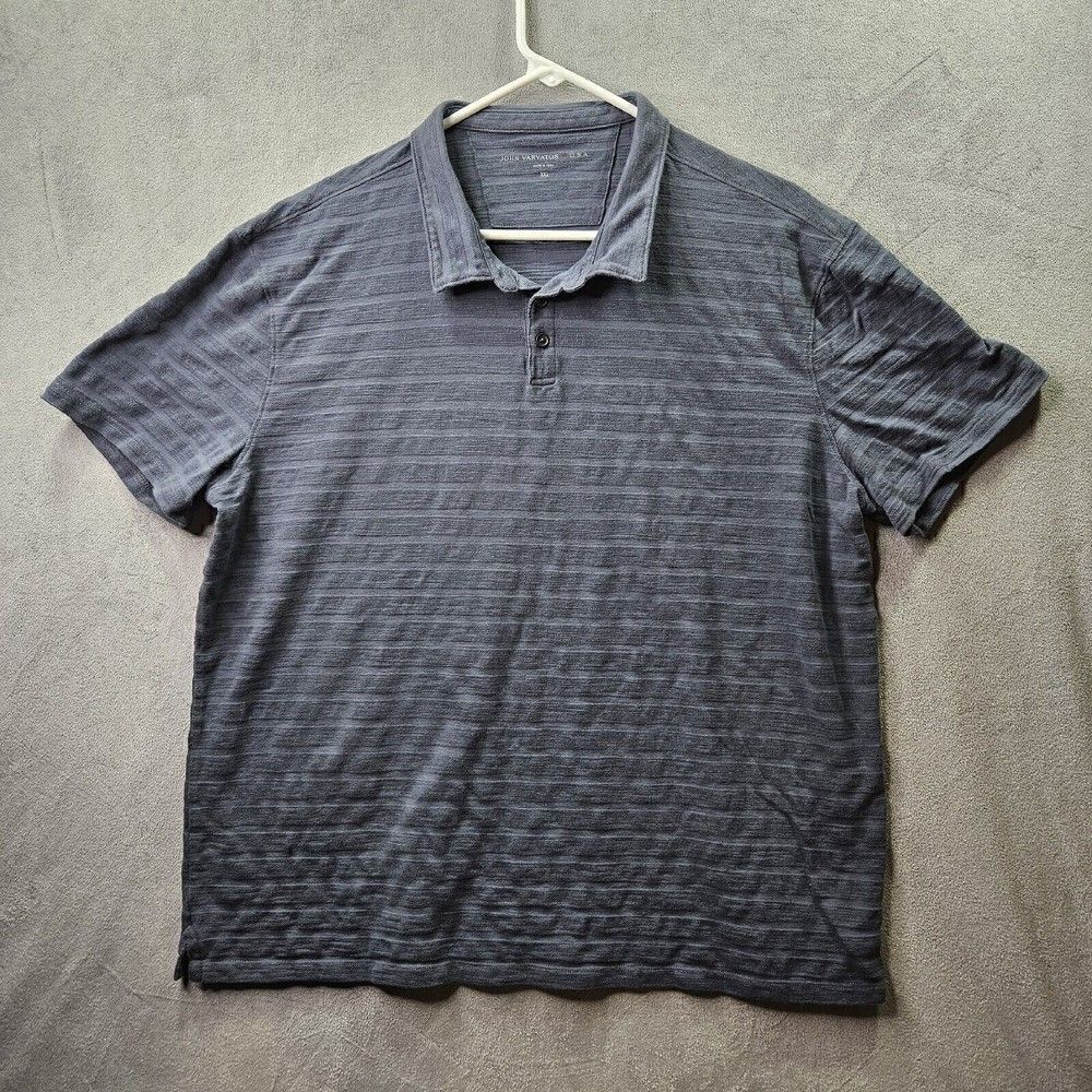 John Varvatos Polo Shirt Mens 2XL Gray Golf Casual Short Sleeve